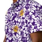 Los Angeles Lakers Hawaiian Shirt – Hibiscus Motif