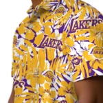 Los Angeles Lakers Hawaiian Shirt – Hibiscus Overlay