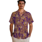 Los Angeles Lakers Hawaiian Shirt – Leaf Outline