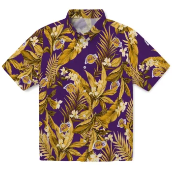 los angeles lakers palm leaves purple hawaiian shirts best selling