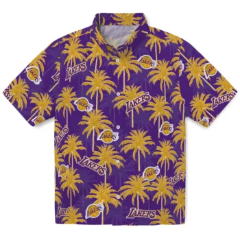 los angeles lakers palm grove purple hawaiian shirts best selling