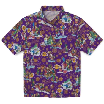los angeles lakers simpsons christmas purple hawaiian shirts best selling
