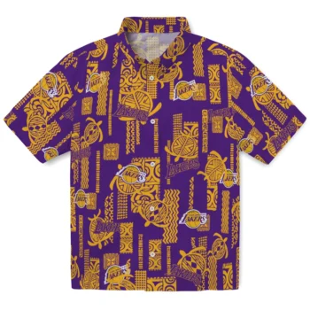 los angeles lakers turtle lines purple hawaiian shirts best selling