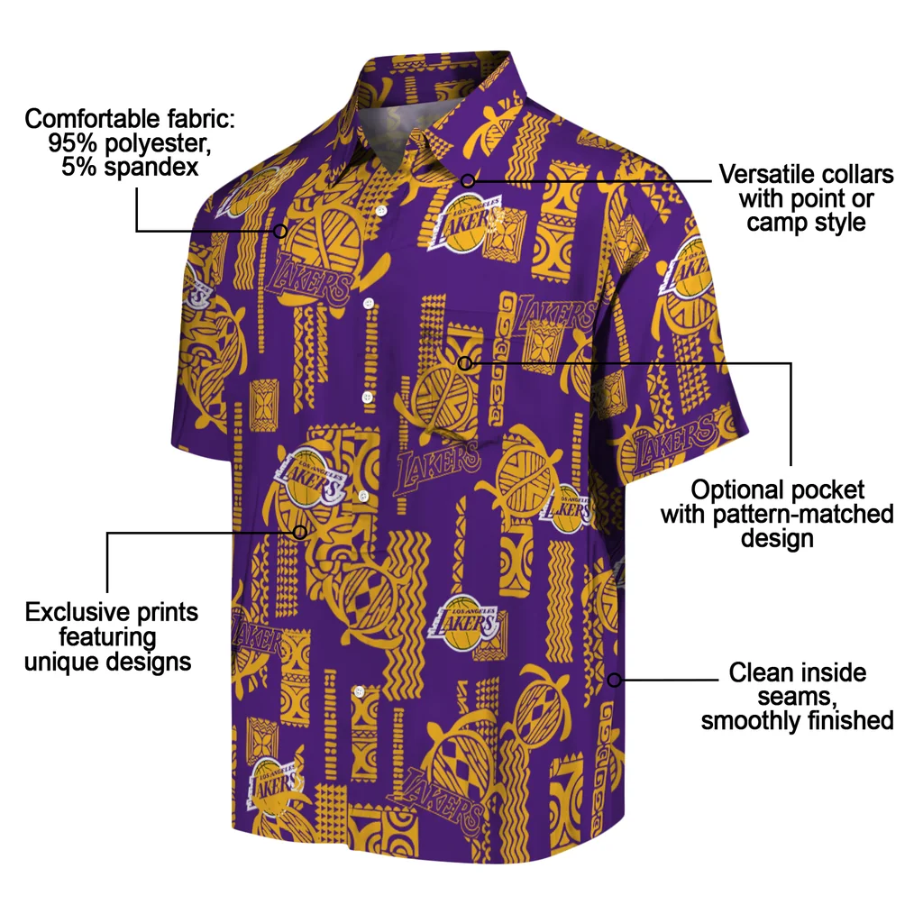 Los Angeles Lakers Hawaiian Shirt - Turtle Lines los angeles lakers turtle lines purple hawaiian shirts new arrival