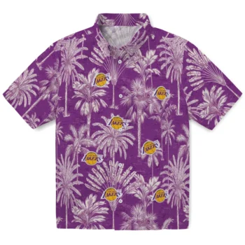 los angeles lakers palm shadows purple hawaiian shirts best selling