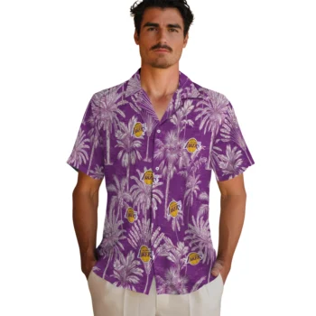 los angeles lakers palm shadows purple hawaiian shirts fashion forward