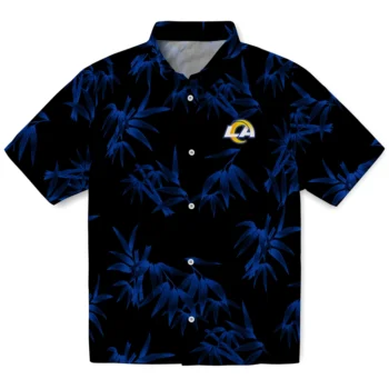 los angeles rams bamboo branches blue black hawaiian shirts best selling