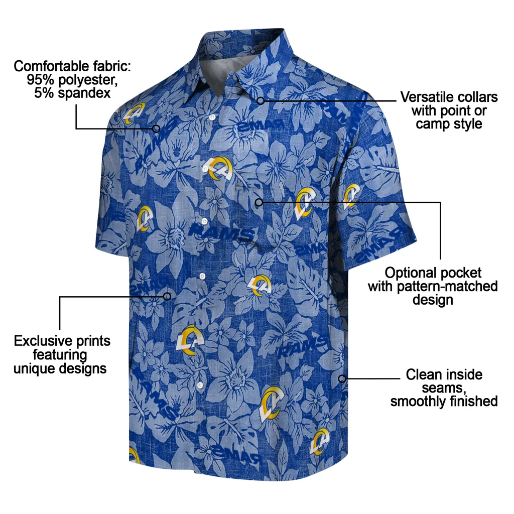 Los Angeles Rams Hawaiian Shirt - Hibiscus Oasis los angeles rams hibiscus oasis blue hawaiian shirts new arrival