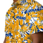 Los Angeles Rams Hawaiian Shirt – Hibiscus Overlay