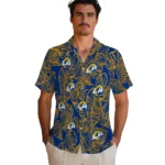Los Angeles Rams Hawaiian Shirt – Leaf Outline
