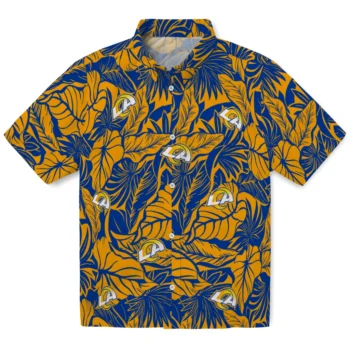 los angeles rams monstera layer blue hawaiian shirts best selling