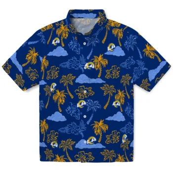 los angeles rams palm and clouds blue hawaiian shirts best selling