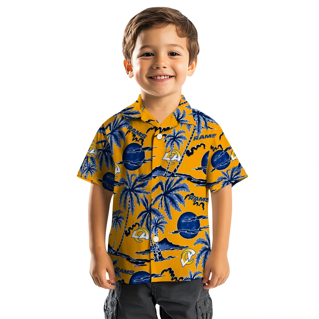 Los Angeles Rams Hawaiian Shirt - Palm Sunset los angeles rams palm sunset hawaiian shirts top rated