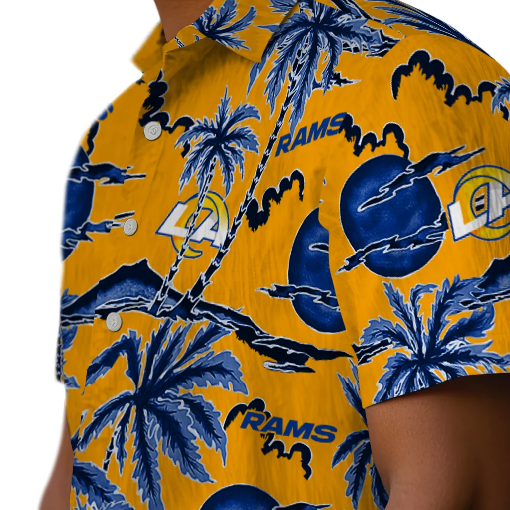 Los Angeles Rams Hawaiian Shirt - Palm Sunset los angeles rams palm sunset hawaiian shirts trendy
