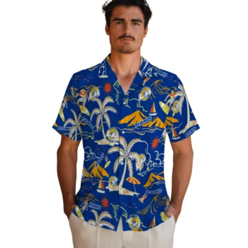 los angeles rams palm tree island blue hawaiian shirts fashion forward