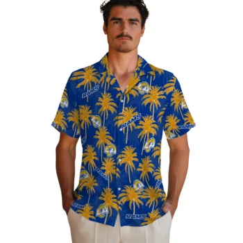 los angeles rams palm grove blue hawaiian shirts fashion forward
