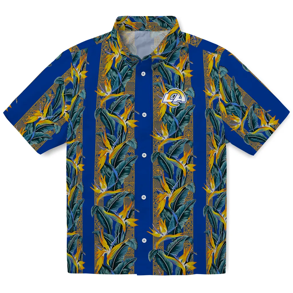 Los Angeles Rams Hawaiian Shirt - Paradise Vines los angeles rams paradise vines blue hawaiian shirts best selling