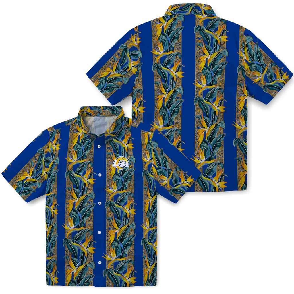Los Angeles Rams Hawaiian Shirt - Paradise Vines los angeles rams paradise vines blue hawaiian shirts high quality