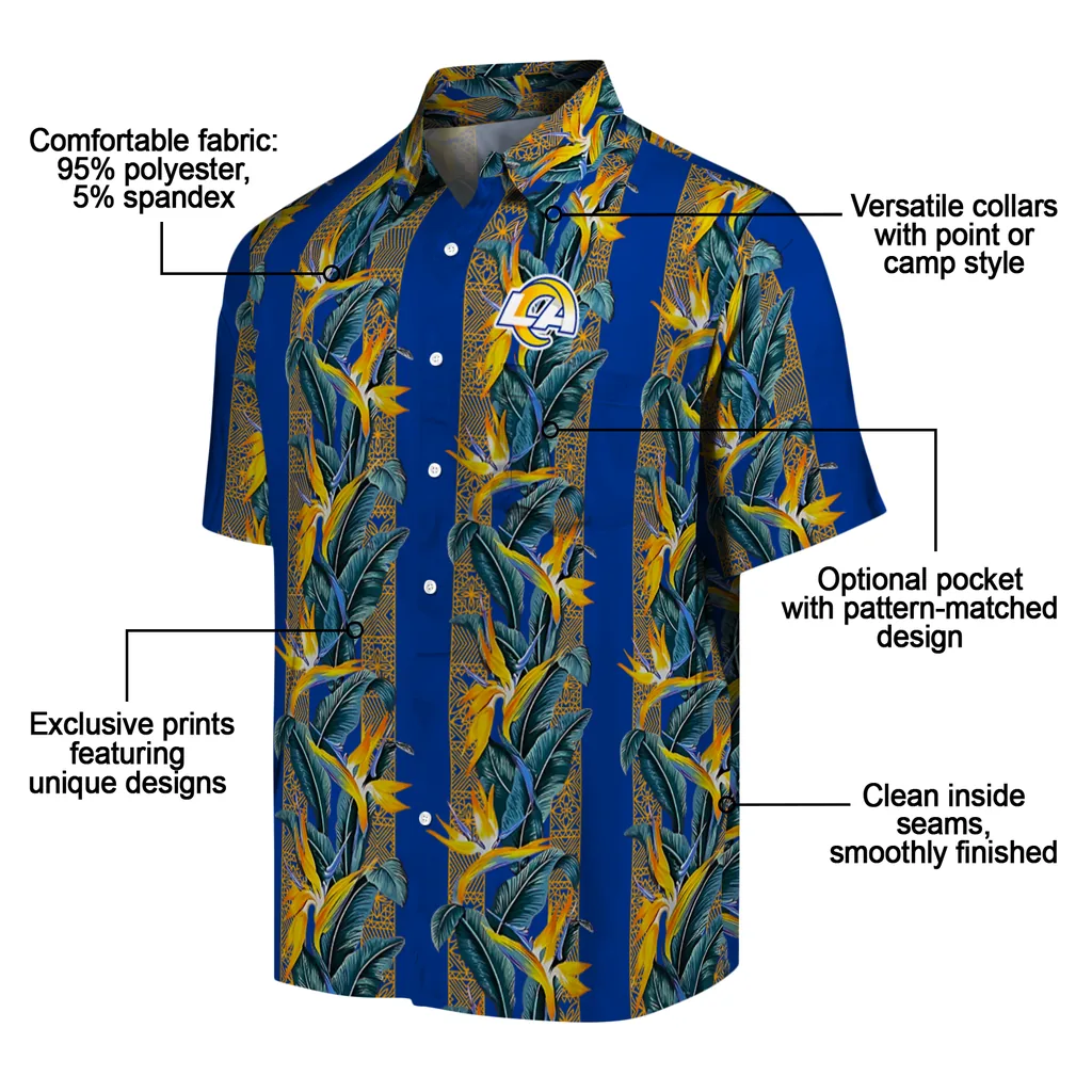Los Angeles Rams Hawaiian Shirt - Paradise Vines los angeles rams paradise vines blue hawaiian shirts new arrival