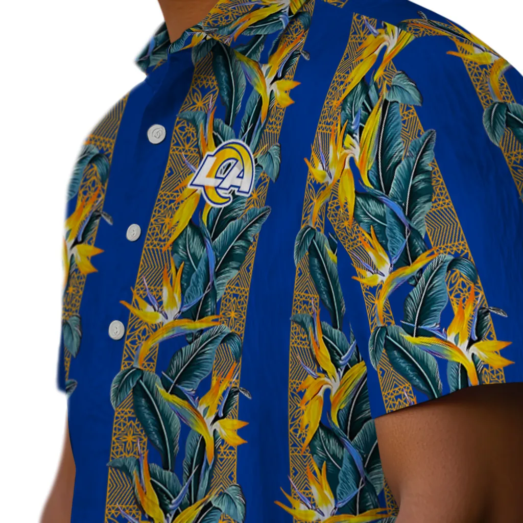 Los Angeles Rams Hawaiian Shirt - Paradise Vines los angeles rams paradise vines blue hawaiian shirts trendy
