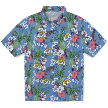 los angeles rams pineapple bouquet best sky blue hawaiian shirts best selling