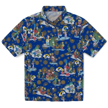 los angeles rams simpsons christmas blue hawaiian shirts best selling