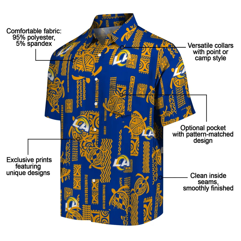 Los Angeles Rams Hawaiian Shirt - Turtle Lines los angeles rams turtle lines blue hawaiian shirts new arrival