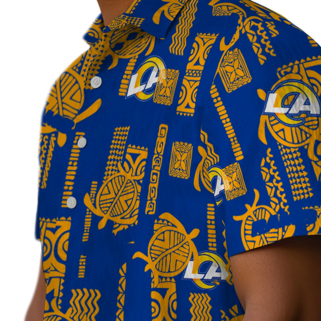 Los Angeles Rams Hawaiian Shirt - Turtle Lines los angeles rams turtle lines blue hawaiian shirts trendy