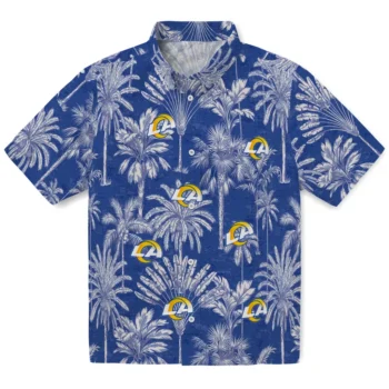 los angeles rams palm shadows blue hawaiian shirts best selling
