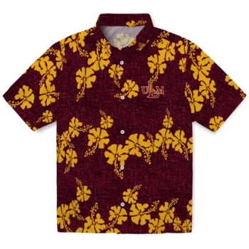 louisiana monroe warhawks hibiscus petals red hawaiian shirts best selling