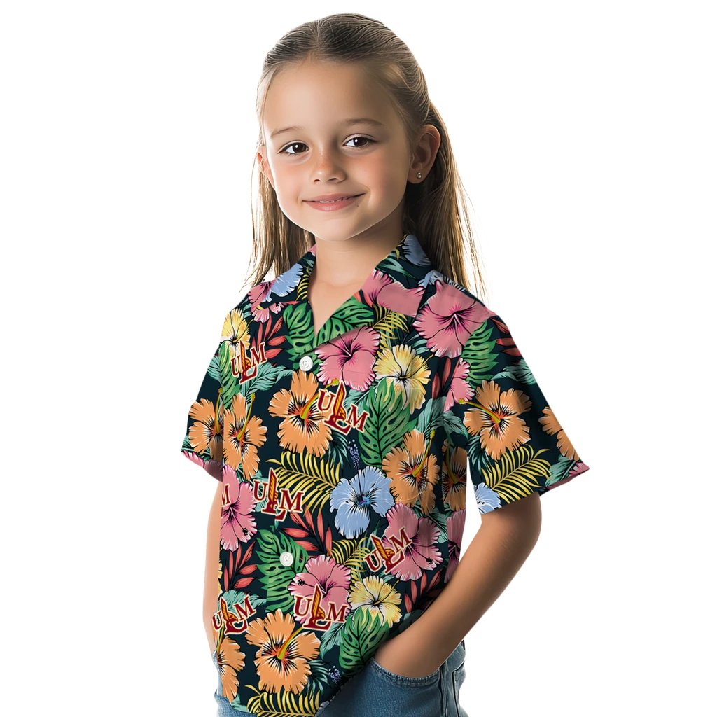 Louisiana-Monroe Warhawks Hawaiian Shirt - Brilliant Hibiscus Garden louisiana monroe warhawks brilliant hibiscus garden hawaiian shirts premium grade
