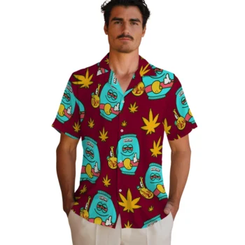 louisiana monroe warhawks bong smile red hawaiian shirts fashion forward