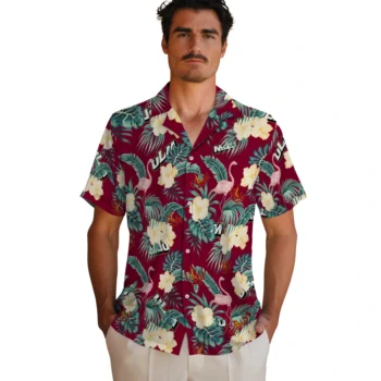 louisiana monroe warhawks flamingo palms red hawaiian shirts fashion forward