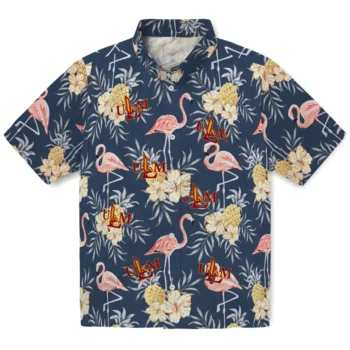 louisiana monroe warhawks flamingo hibiscus navy hawaiian shirts best selling