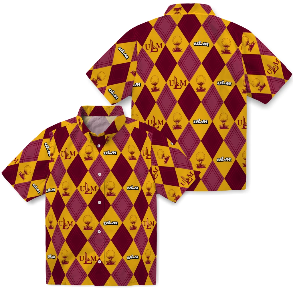 Louisiana-Monroe Warhawks Hawaiian Shirt - Golfing Plaid louisiana monroe warhawks balloon plaid red hawaiian shirts high quality