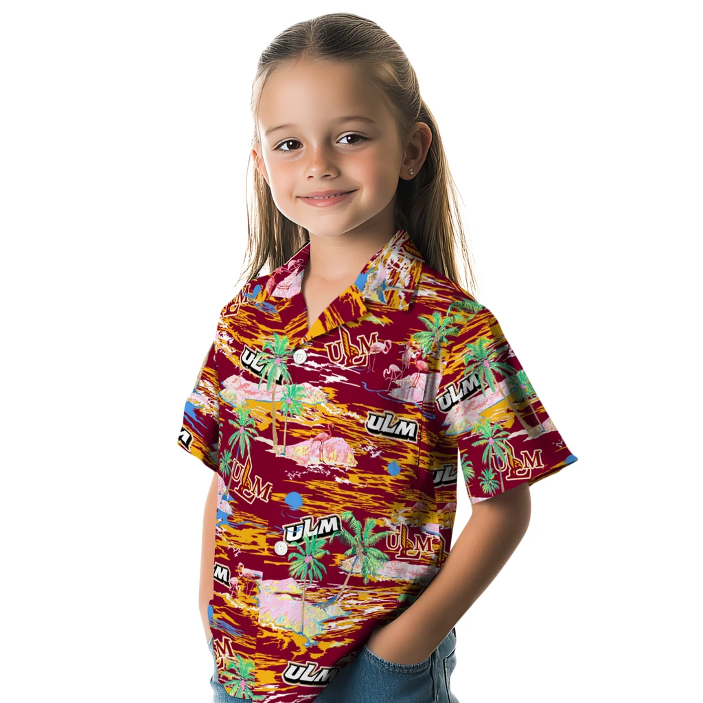 Louisiana-Monroe Warhawks Hawaiian Shirt - Hawaii Island louisiana monroe warhawks flamingo retreat red hawaiian shirts premium grade