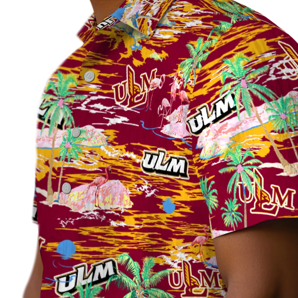 Louisiana-Monroe Warhawks Hawaiian Shirt - Hawaii Island louisiana monroe warhawks flamingo retreat red hawaiian shirts trendy