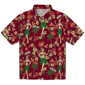 louisiana monroe warhawks hawaiian girls design red hawaiian shirts best selling