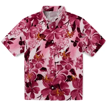 louisiana monroe warhawks hibiscus arrangement red hawaiian shirts best selling