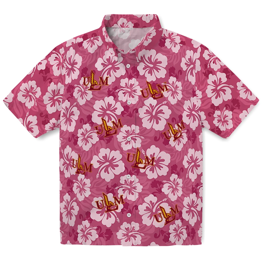 Louisiana-Monroe Warhawks Hawaiian Shirt - Hibiscus Cluster louisiana monroe warhawks hibiscus cluster red hawaiian shirts best selling