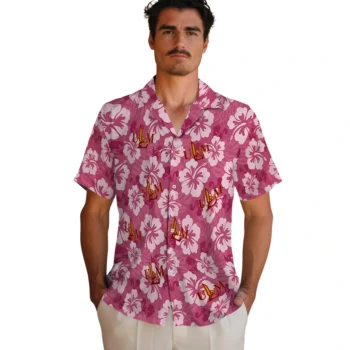 louisiana monroe warhawks hibiscus cluster red hawaiian shirts fashion forward