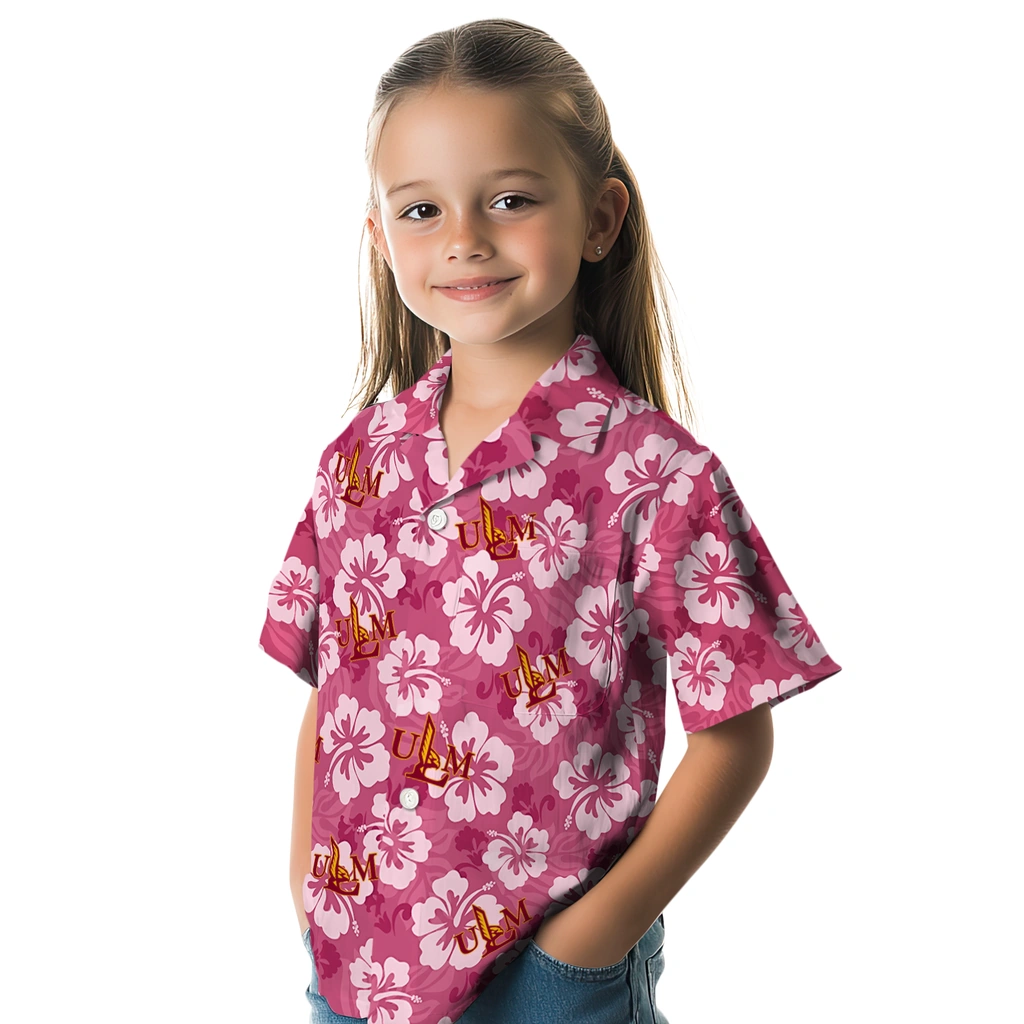 Louisiana-Monroe Warhawks Hawaiian Shirt - Hibiscus Cluster louisiana monroe warhawks hibiscus cluster red hawaiian shirts premium grade