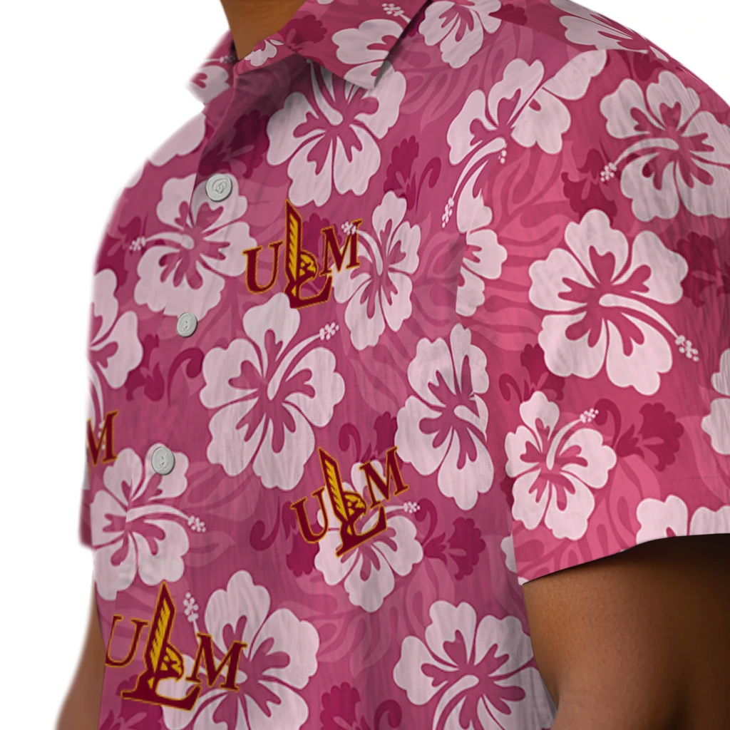Louisiana-Monroe Warhawks Hawaiian Shirt - Hibiscus Cluster louisiana monroe warhawks hibiscus cluster red hawaiian shirts trendy