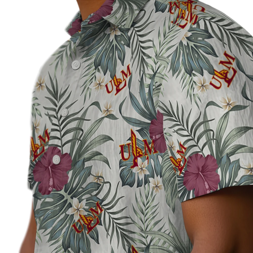 Louisiana-Monroe Warhawks Hawaiian Shirt - Hibiscus Designs louisiana monroe warhawks hibiscus designs beige hawaiian shirts trendy