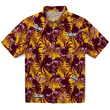 louisiana monroe warhawks hibiscus exotic red hawaiian shirts best selling