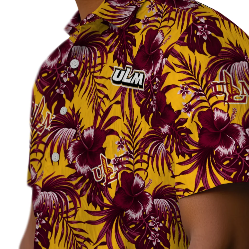 Louisiana-Monroe Warhawks Hawaiian Shirt - Hibiscus Exotic louisiana monroe warhawks hibiscus exotic red hawaiian shirts trendy