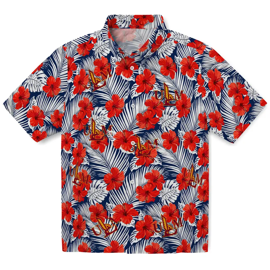 Louisiana-Monroe Warhawks Hawaiian Shirt - Hibiscus Fiesta louisiana monroe warhawks hibiscus fiesta red royal blue hawaiian shirts best selling