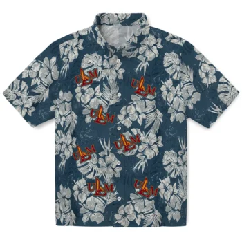 louisiana monroe warhawks hibiscus flowers navy blue hawaiian shirts best selling