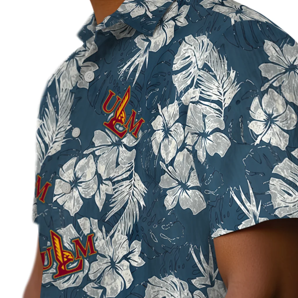 Louisiana-Monroe Warhawks Hawaiian Shirt - Hibiscus Flowers louisiana monroe warhawks hibiscus flowers navy blue hawaiian shirts trendy
