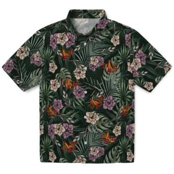 louisiana monroe warhawks hibiscus leaves pattern green hawaiian shirts best selling